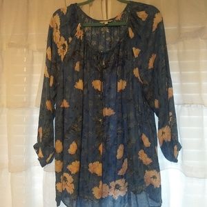 Lucky Brand floral peasant top